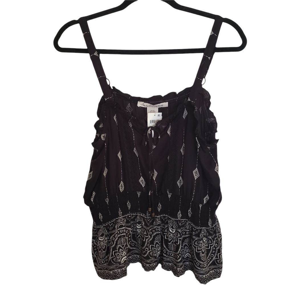 American Rag Juniors Smocked Sleeveless Rayon Top